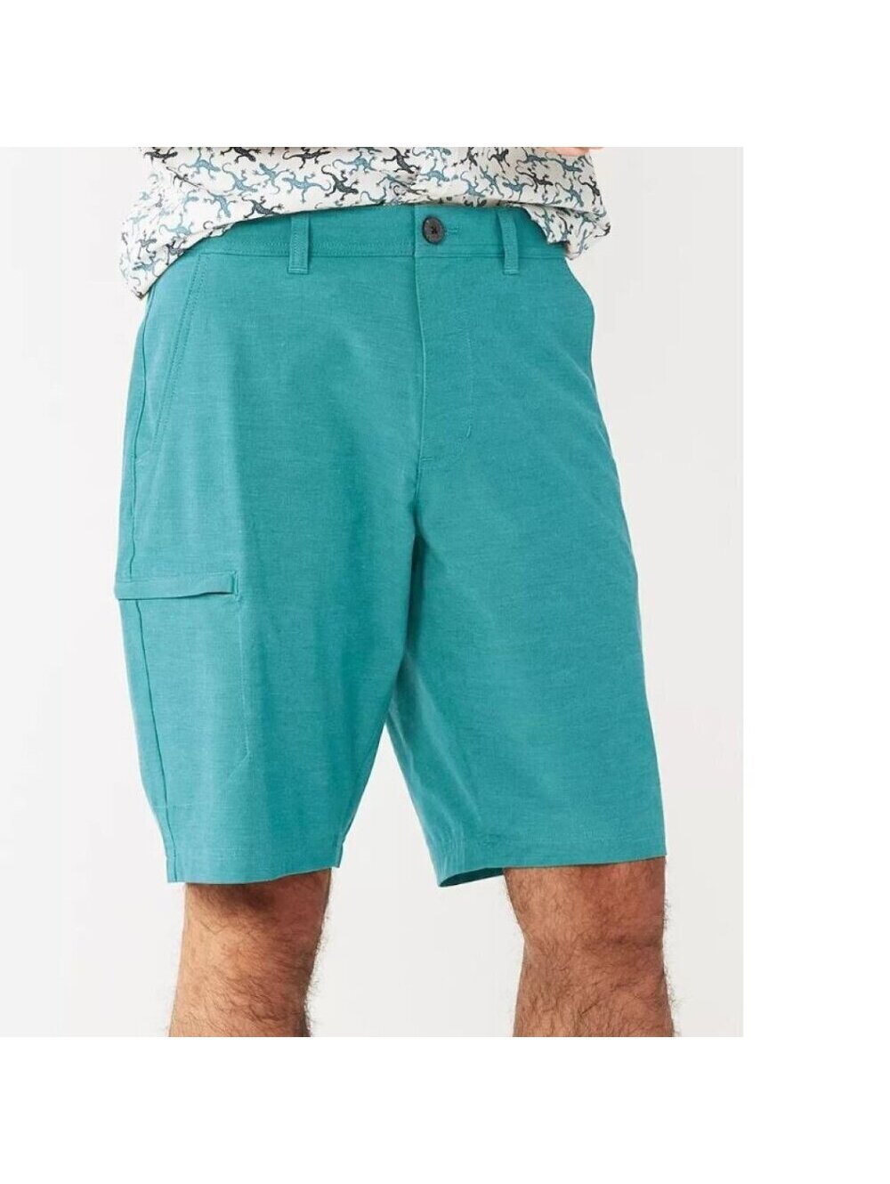 Sonoma Shorts 29 Mens Teal Blue Cargo 10" Inseam Stretch Regular Fit
